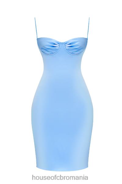 îmbrăcăminte House of CB rochie midi din satin albastru moale jamiah X4F68137
