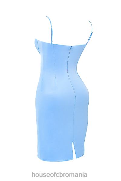 îmbrăcăminte House of CB rochie midi din satin albastru moale jamiah X4F68137