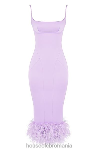 îmbrăcăminte House of CB rochie midi din satin helena orhidee X4F68456