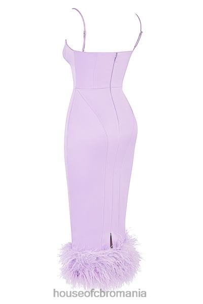 îmbrăcăminte House of CB rochie midi din satin helena orhidee X4F68456