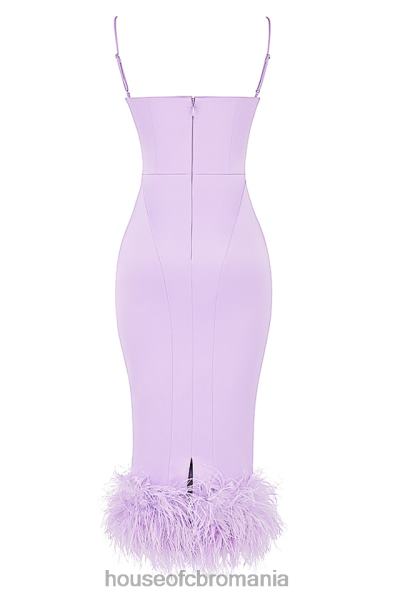 îmbrăcăminte House of CB rochie midi din satin helena orhidee X4F68456