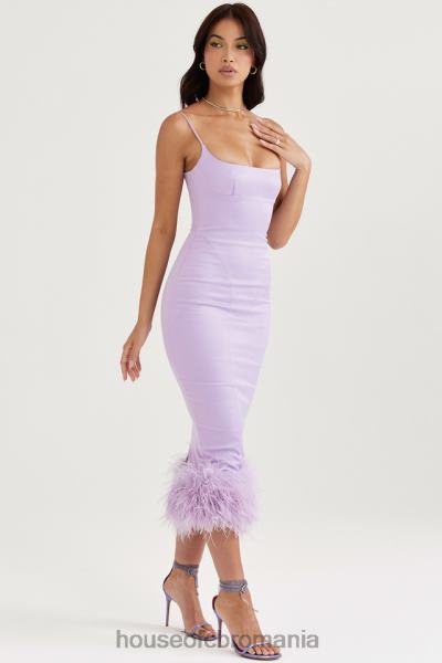 îmbrăcăminte House of CB rochie midi din satin helena orhidee X4F68456