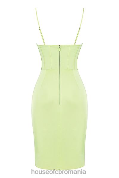 îmbrăcăminte House of CB rochie midi din satin nathalia pistachio X4F68534