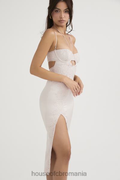 îmbrăcăminte House of CB rochie midi din satin si dantela cristal georgia X4F68478