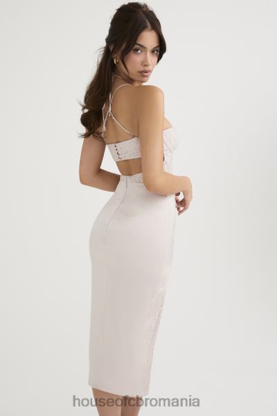 îmbrăcăminte House of CB rochie midi din satin si dantela cristal georgia X4F68478