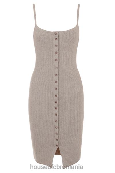 îmbrăcăminte House of CB rochie midi din tricot de cașmir bej teva X4F68315