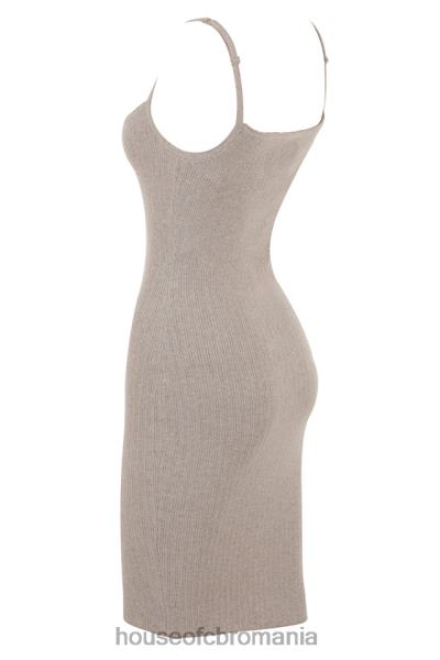 îmbrăcăminte House of CB rochie midi din tricot de cașmir bej teva X4F68315