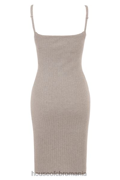 îmbrăcăminte House of CB rochie midi din tricot de cașmir bej teva X4F68315