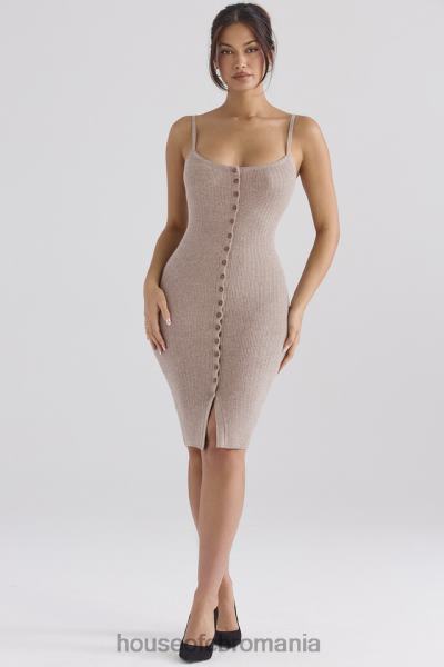 îmbrăcăminte House of CB rochie midi din tricot de cașmir bej teva X4F68315