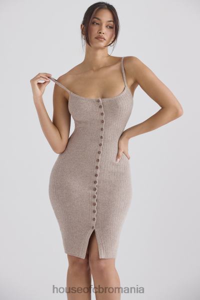 îmbrăcăminte House of CB rochie midi din tricot de cașmir bej teva X4F68315