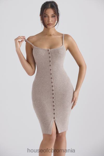 îmbrăcăminte House of CB rochie midi din tricot de cașmir bej teva X4F68315