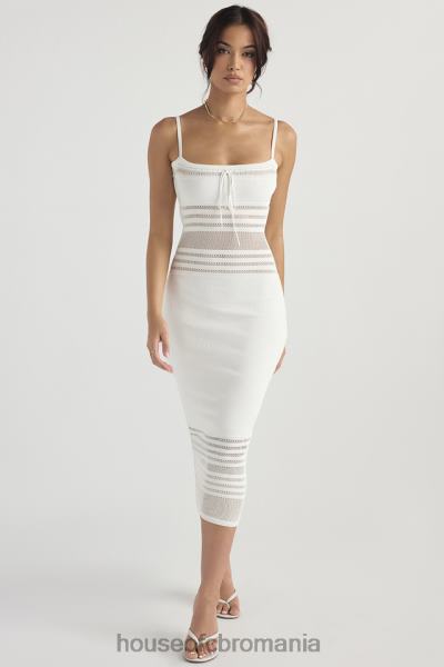 îmbrăcăminte House of CB rochie midi din tricot delicat gia ivory X4F68432