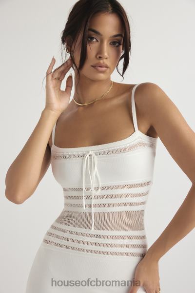 îmbrăcăminte House of CB rochie midi din tricot delicat gia ivory X4F68432