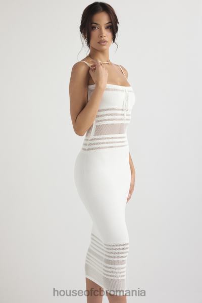 îmbrăcăminte House of CB rochie midi din tricot delicat gia ivory X4F68432