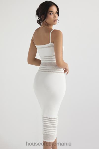îmbrăcăminte House of CB rochie midi din tricot delicat gia ivory X4F68432