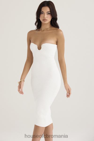 îmbrăcăminte House of CB rochie midi fără bretele din tricot alb oriana X4F68444