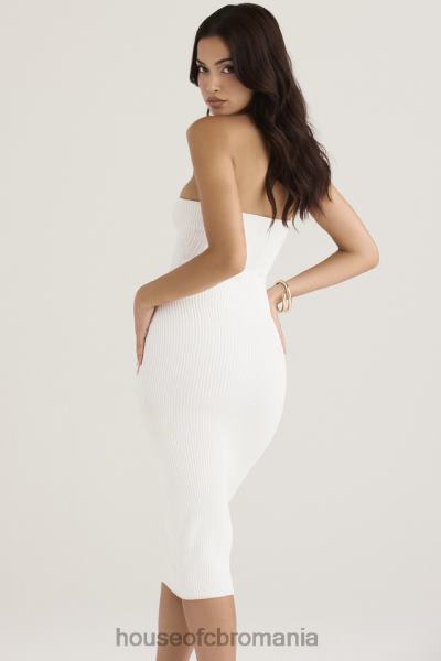 îmbrăcăminte House of CB rochie midi fără bretele din tricot alb oriana X4F68444