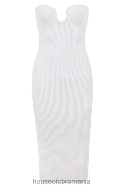 îmbrăcăminte House of CB rochie midi fără bretele din tricot alb oriana X4F68444