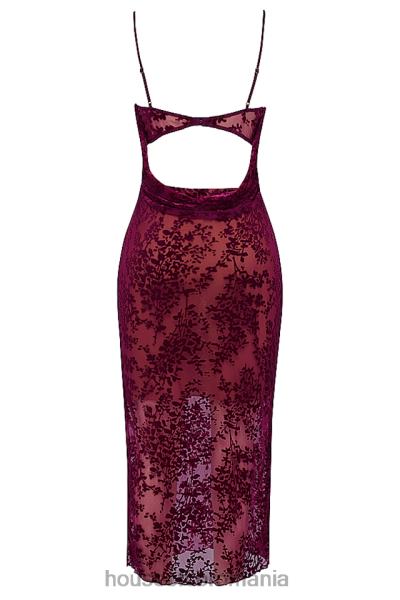 îmbrăcăminte House of CB rochie midi ione cranberry devore X4F68323