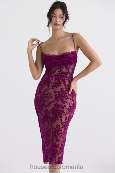îmbrăcăminte House of CB rochie midi ione cranberry devore X4F68323