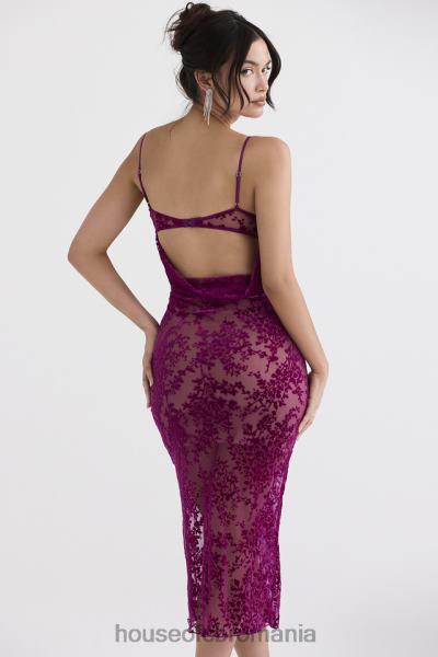 îmbrăcăminte House of CB rochie midi ione cranberry devore X4F68323