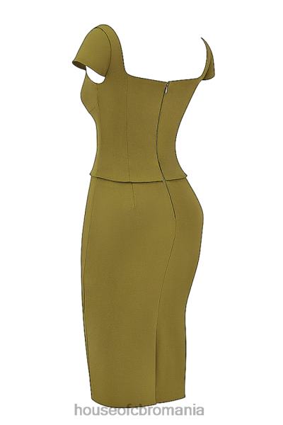 îmbrăcăminte House of CB rochie midi layana olive corset X4F68163