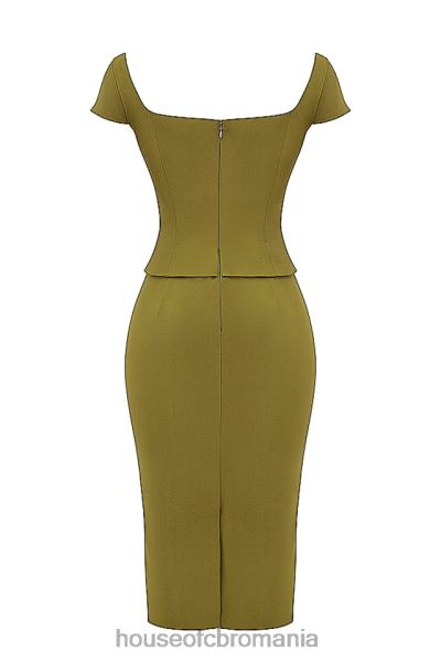 îmbrăcăminte House of CB rochie midi layana olive corset X4F68163