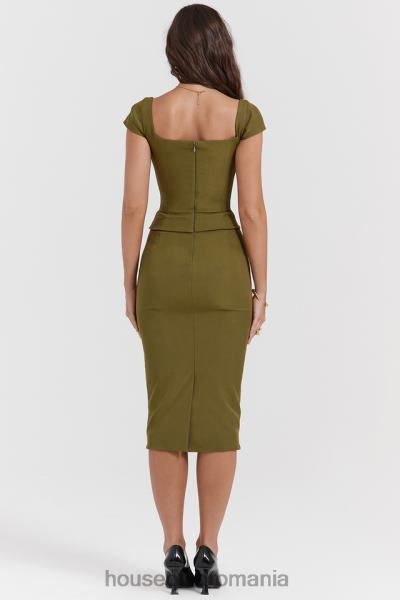 îmbrăcăminte House of CB rochie midi layana olive corset X4F68163