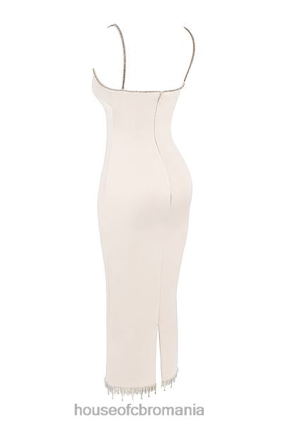 îmbrăcăminte House of CB rochie midi margiela ivoire cristalizata X4F68348