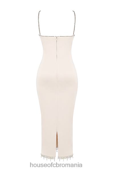 îmbrăcăminte House of CB rochie midi margiela ivoire cristalizata X4F68348