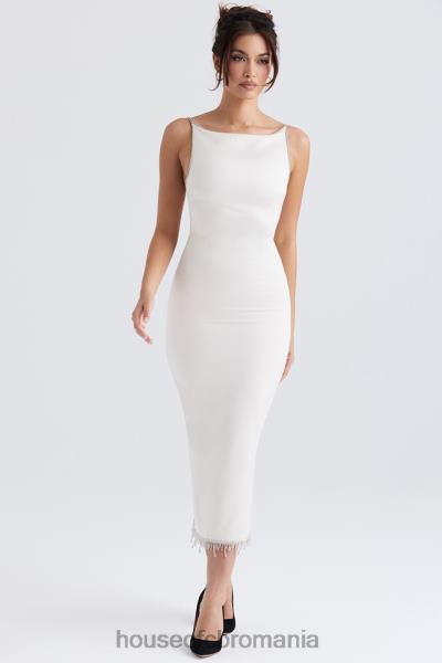 îmbrăcăminte House of CB rochie midi margiela ivoire cristalizata X4F68348