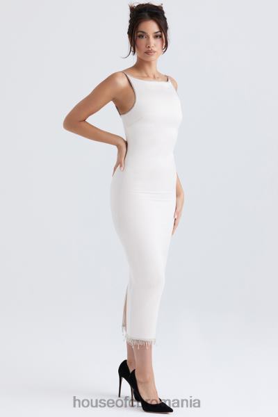 îmbrăcăminte House of CB rochie midi margiela ivoire cristalizata X4F68348