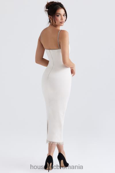 îmbrăcăminte House of CB rochie midi margiela ivoire cristalizata X4F68348