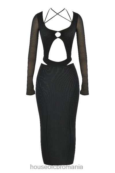 îmbrăcăminte House of CB rochie midi marina cu decupaj negru X4F68512