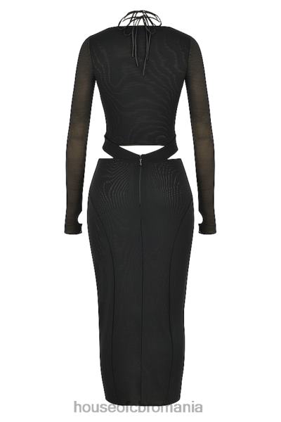 îmbrăcăminte House of CB rochie midi marina cu decupaj negru X4F68512