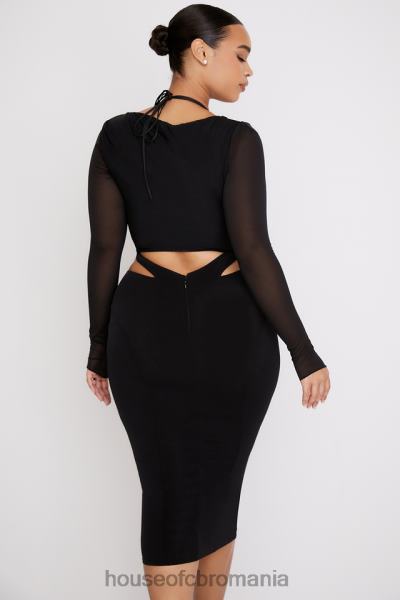 îmbrăcăminte House of CB rochie midi marina cu decupaj negru X4F68512