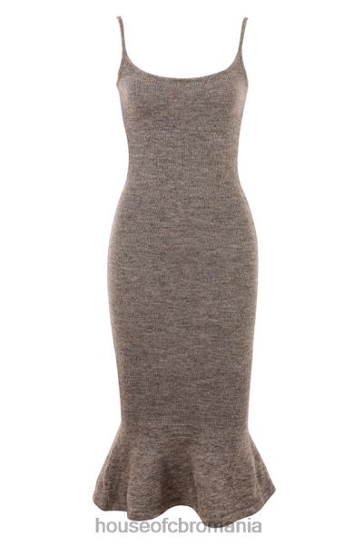 îmbrăcăminte House of CB rochie midi maro marn tricot X4F68520