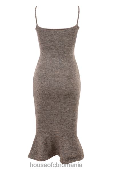 îmbrăcăminte House of CB rochie midi maro marn tricot X4F68520