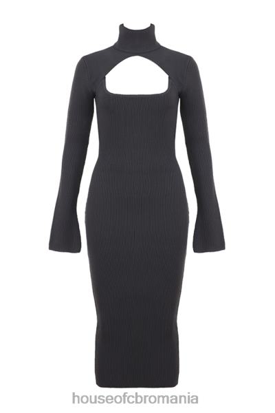 îmbrăcăminte House of CB rochie midi meliora tricot carbune X4F68310