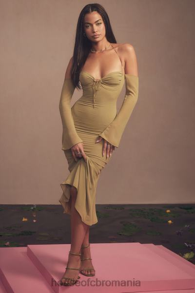 îmbrăcăminte House of CB rochie midi naomi olive halter X4F68455