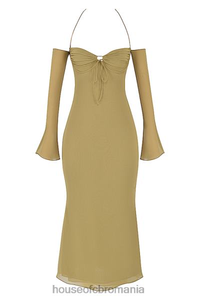 îmbrăcăminte House of CB rochie midi naomi olive halter X4F68455