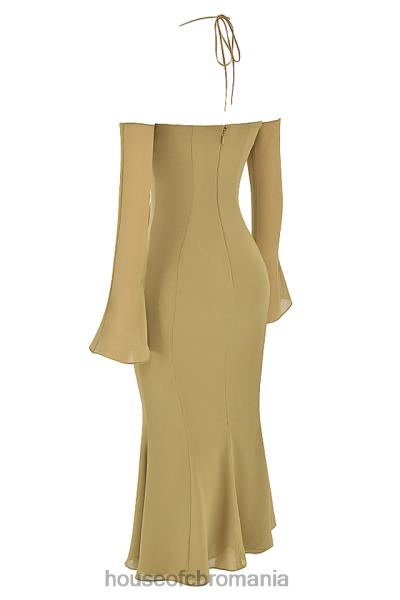 îmbrăcăminte House of CB rochie midi naomi olive halter X4F68455