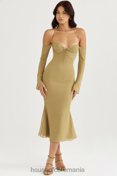 îmbrăcăminte House of CB rochie midi naomi olive halter X4F68455