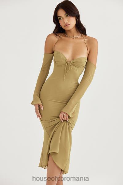 îmbrăcăminte House of CB rochie midi naomi olive halter X4F68455
