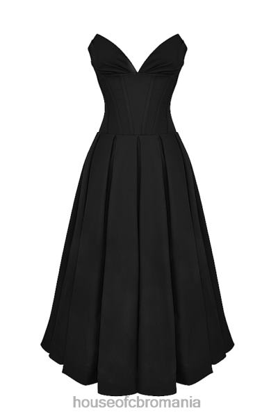 îmbrăcăminte House of CB rochie midi neagra fara bretele dama X4F68111