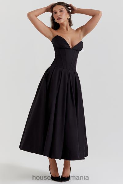 îmbrăcăminte House of CB rochie midi neagra fara bretele dama X4F68111