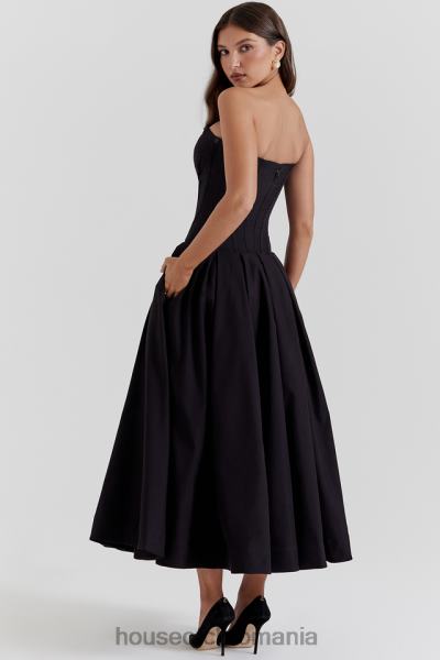 îmbrăcăminte House of CB rochie midi neagra fara bretele dama X4F68111
