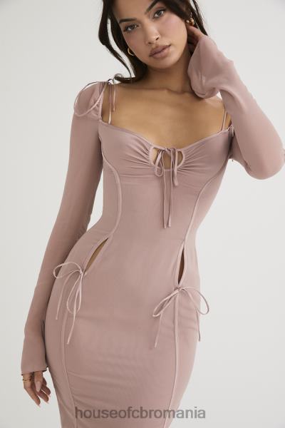 îmbrăcăminte House of CB rochie midi ophelia blush cu decupaj X4F68485