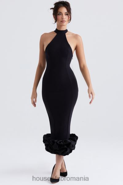 îmbrăcăminte House of CB rochie midi peplum neagra juniper X4F68346