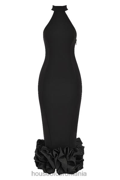 îmbrăcăminte House of CB rochie midi peplum neagra juniper X4F68346
